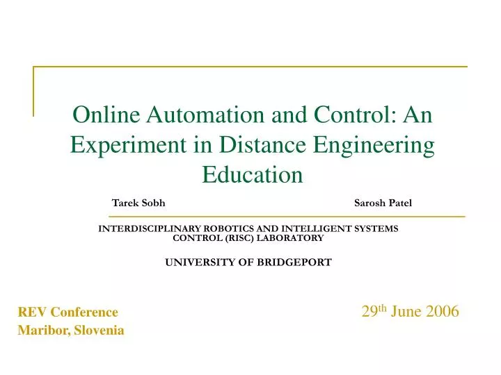 online automation and control an experiment in distance engineering education