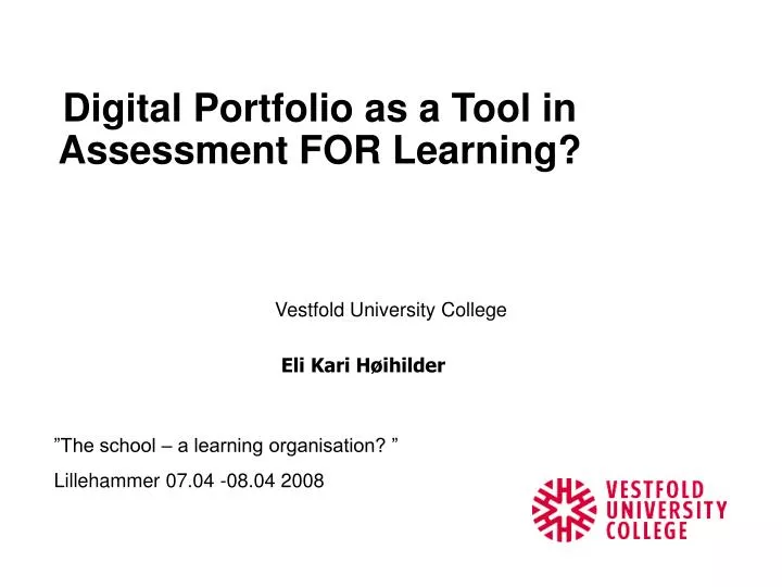 digital portfolio as a tool in assessment for learning