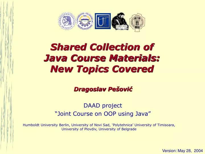 shared collection of java course materials new topics covered dragoslav pe ovi