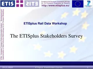 ETISplus Rail Data Workshop