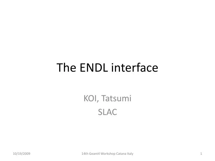 the endl interface