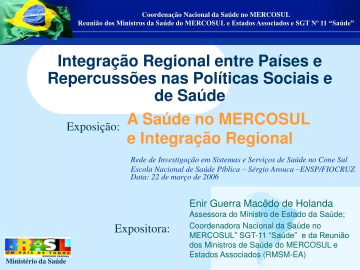 integra o regional entre pa ses e repercuss es nas pol ticas sociais e de sa de