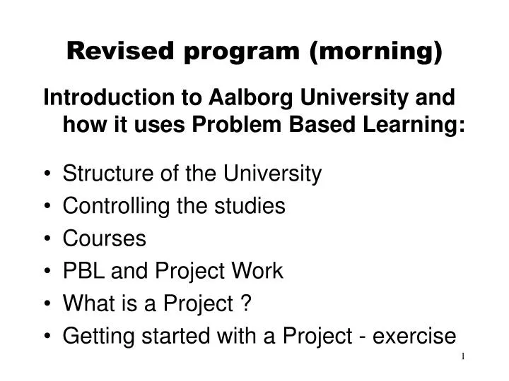 revised program morning