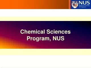 Chemical Sciences Program, NUS
