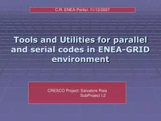 Tools and Utilities for parallel and serial codes in ENEA-GRID environment