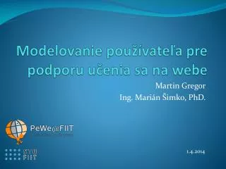 modelovanie pou vate a pre p odpor u u enia sa na webe