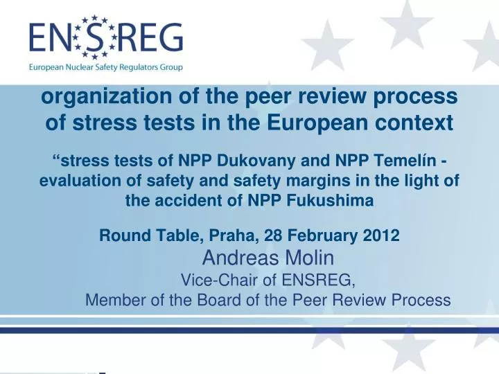 andreas molin vice chair of ensreg member of the board of the peer review process