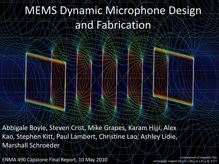 mems dynamic microphone design and fabrication