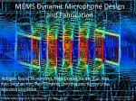 MEMS Dynamic Microphone Design and Fabrication