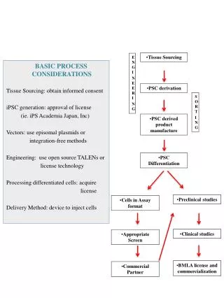 BASIC PROCESS CONSIDERATIONS Tissue Sourcing: obtain informed consent