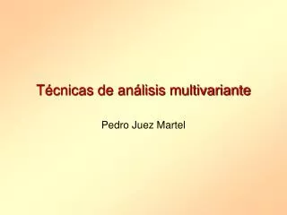 t cnicas de an lisis multivariante