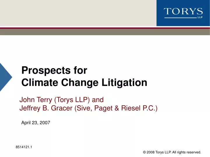 prospects for climate change litigation