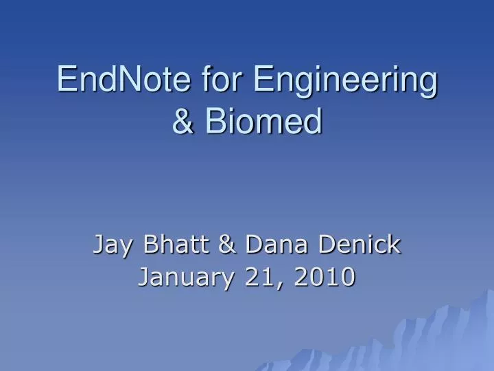endnote for engineering biomed