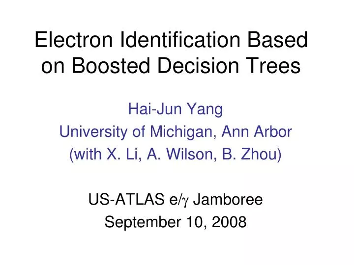 electron identification based on boosted decision trees