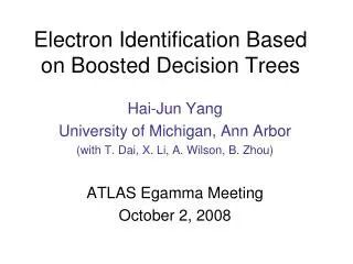 Electron Identification Based on Boosted Decision Trees