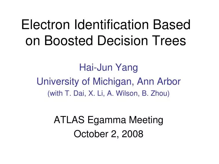 electron identification based on boosted decision trees