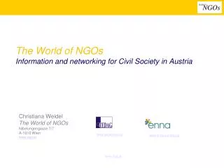 The World of NGOs Information and networking for Civil Society in Austria