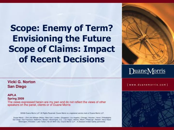 scope enemy of term envisioning the future scope of claims impact of recent decisions
