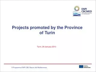 Projects promoted by the Province of Turin