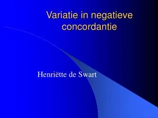 variatie in negatieve concordantie