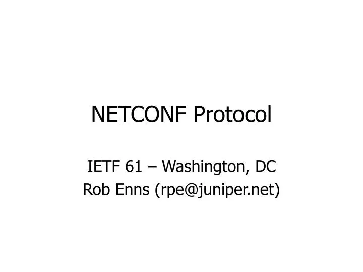 netconf protocol