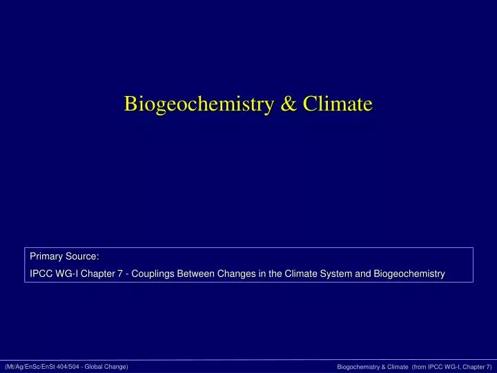 biogeochemistry climate