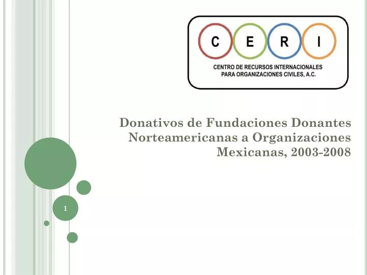 donativos de fundaciones donantes norteamericanas a organizaciones mexicanas 2003 2008