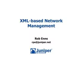 XML-based Network Management
