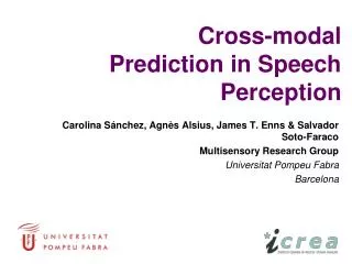 Cross-modal Prediction in Speech Perception