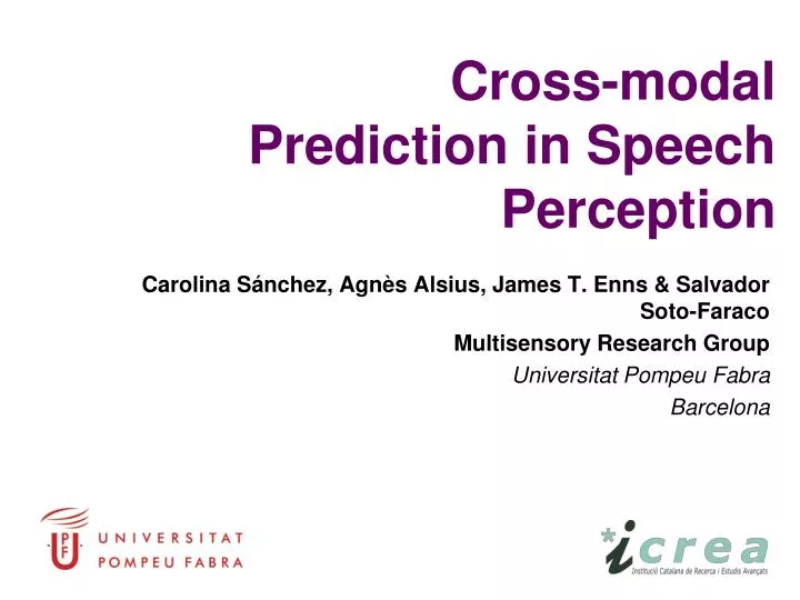cross modal prediction in speech perception