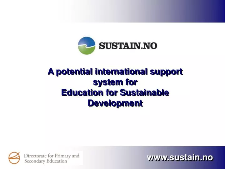 a potential international support system for education for sustainable development