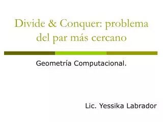 divide conquer problema del par m s cercano