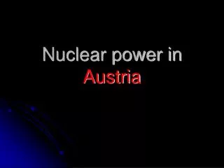 Nuclear power in Austria