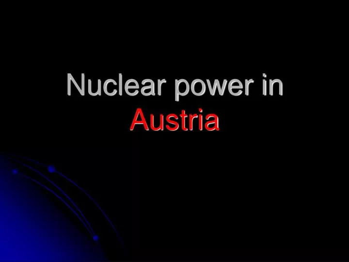 nuclear power in austria