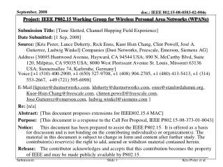 Project: IEEE P802.15 Working Group for Wireless Personal Area Networks (WPANs)