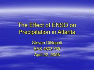 The Effect of ENSO on Precipitation in Atlanta