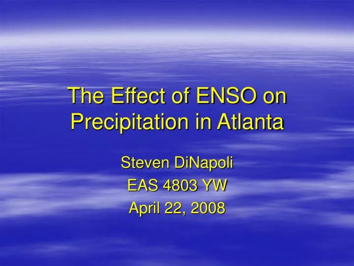 the effect of enso on precipitation in atlanta