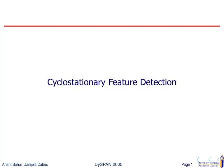 cyclostationary feature detection