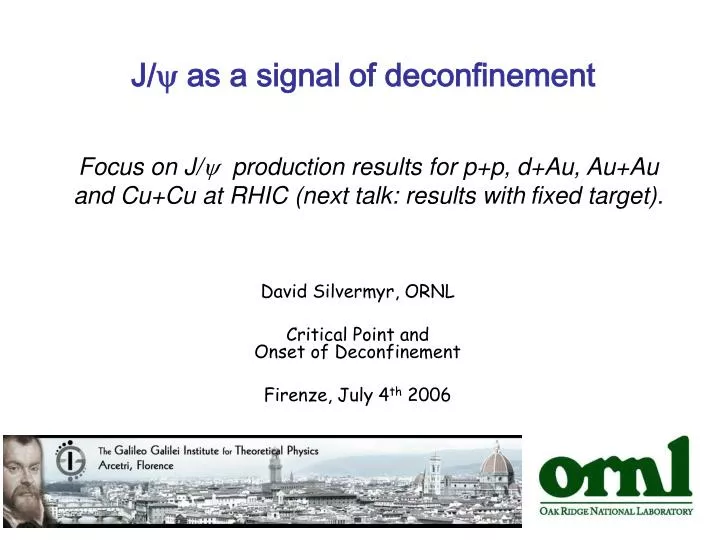 j y as a signal of deconfinement