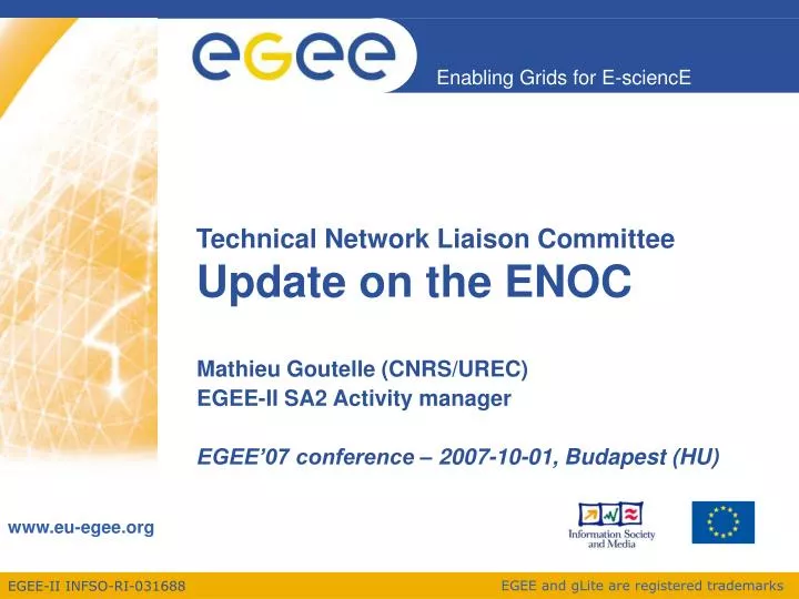 technical network liaison committee update on the enoc