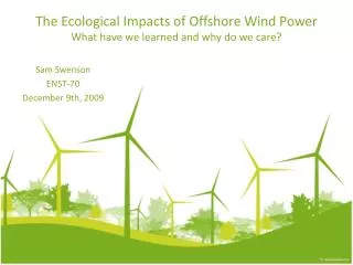 The Ecological Impacts of Offshore Wind Power What have we learned and why do we care?