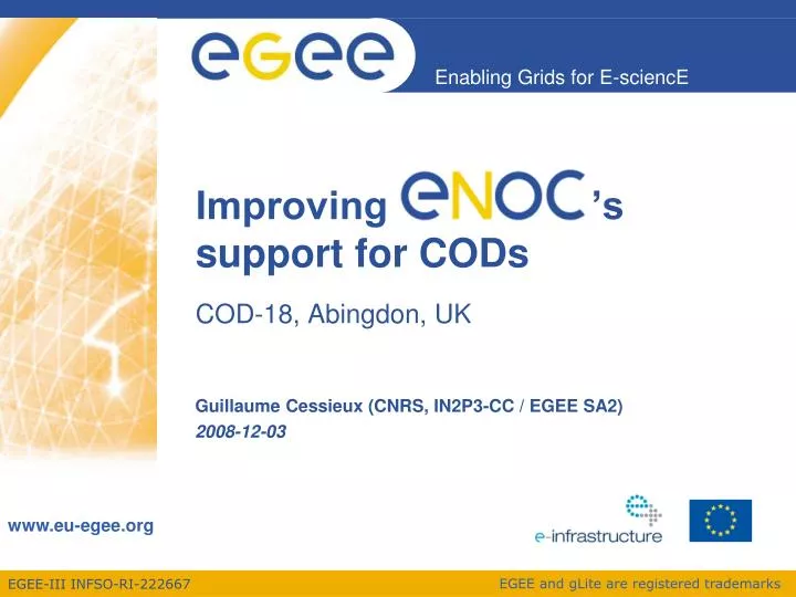 improving enoc s support for cods cod 18 abingdon uk