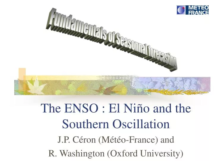 the enso el ni o and the southern oscillation