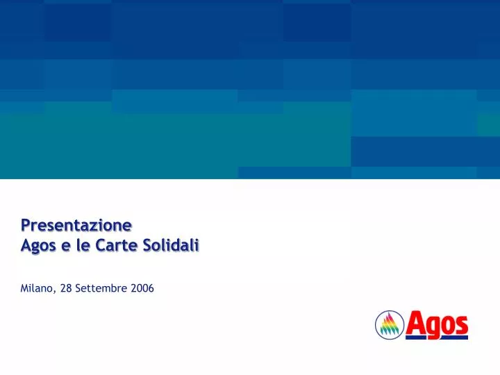 presentazione agos e le carte solidali milano 28 settembre 2006
