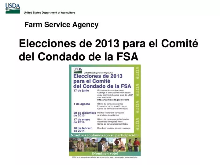 elecciones de 2013 para el comit del condado de la fsa