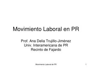 movimiento laboral en pr