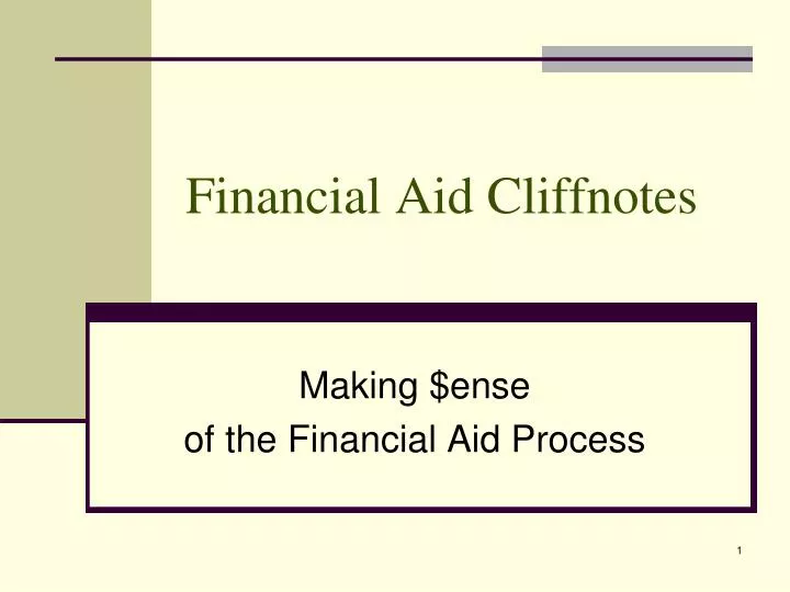financial aid cliffnotes