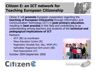 Citizen E: an ICT network for Teaching European Citizenship