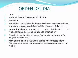 orden del dia
