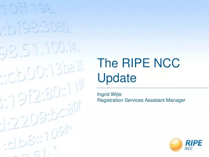 the ripe ncc update